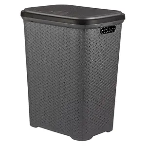 Large basket to keep clothes for washing machine with ventilated sides, 55L capacity, and durable plastic body.
