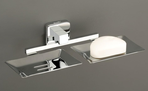 Durable stainless steel wall mount soap stand for bathroom with sleek chrome finish