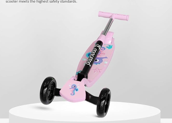 Durable foldable kids scooter with adjustable height and LED light wheels for outdoor fun