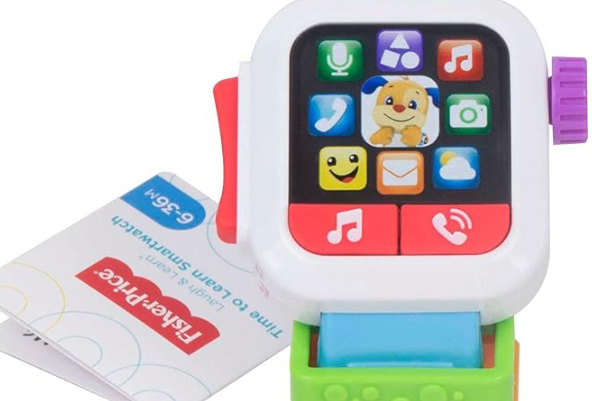 Fisher Price trending smartwatch toy with colorful lights, music, and interactive play for toddlers