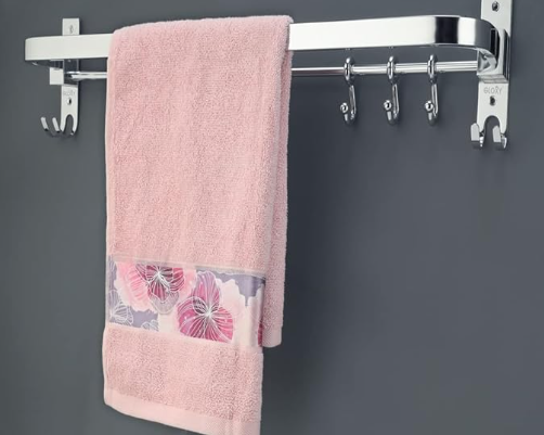Space-saving foldable stainless steel tower hanger for bathroom under 500 rupees