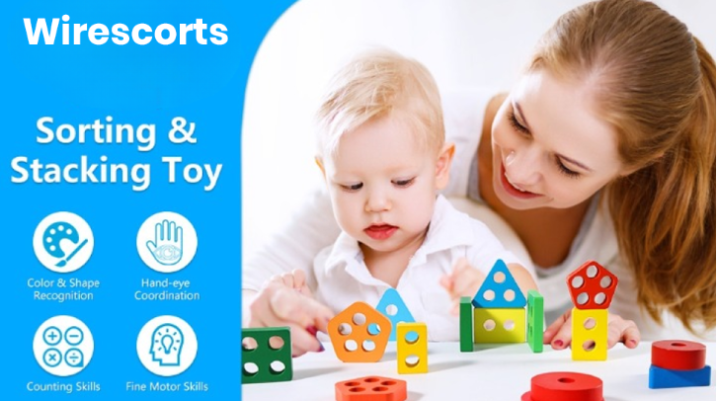 Multifunctional educational toy with shape sorter and blocks for 1 year old boy