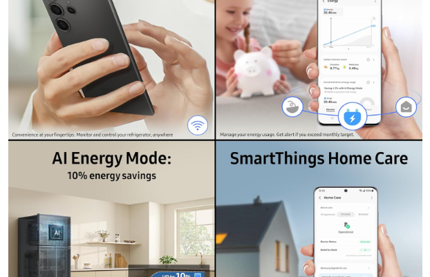 Samsung Bespoke AI Refrigerator with mobile app WiFi control and Convertible 5-in-1 features