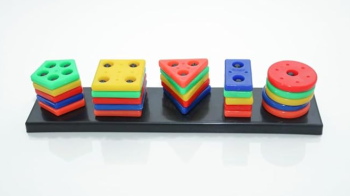 Educational toy for 1 year old boy with blocks, abacus and shape sorter