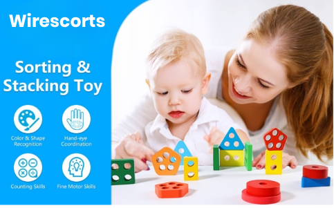 Best toy gift for 1 year old kids featuring building blocks, abacus and shape sorter