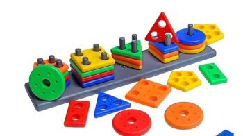 Montessori-inspired educational block set with abacus and shape sorting toy for toddlers