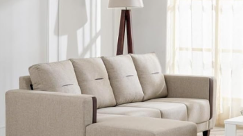 Premium look beige sofa chaise with stylish design for new home interiors