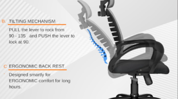 beAAtho VERONA ergonomic adjustable chair with back support for work from home