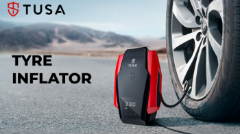 TUSA car tyre air pump with LED light, auto shut off and quick inflation