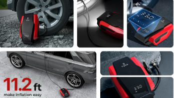 TUSA portable car and bike tyre air pump with digital pressure checker