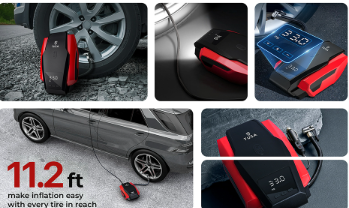 TUSA portable car and bike tyre air pump with digital pressure checker