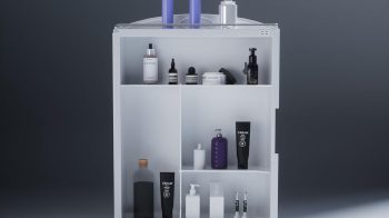 Modern bathroom storage box with large compartments, wall-mounted design, high-quality mirror, and durable plastic build for new home interiors
