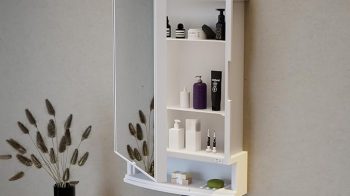 best bathroom corner storage with mirror