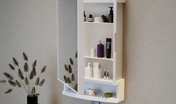 best bathroom corner storage with mirror
