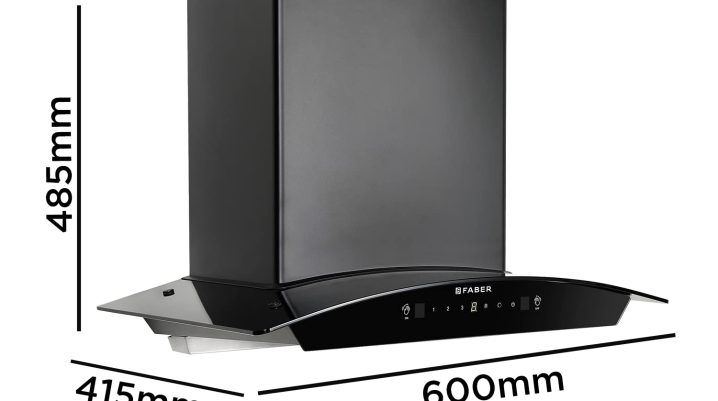Faber kitchen chimney 60 cm curved glass with 1500 m³/hr suction under 15000